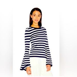 Milly Striped Bell Sleeve Top size: Medium
